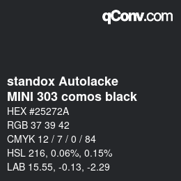 Color code: standox Autolacke - MINI 303 comos black | qconv.com