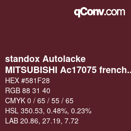 Código de color: standox Autolacke - MITSUBISHI Ac17075 french maroon | qconv.com