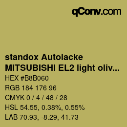 カラーコード: standox Autolacke - MITSUBISHI EL2 light olive | qconv.com