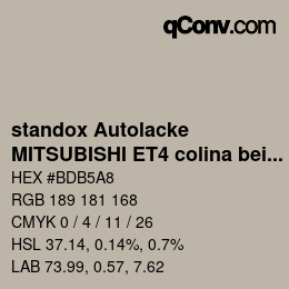Farbcode: standox Autolacke - MITSUBISHI ET4 colina beige | qconv.com