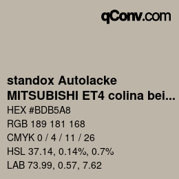 Color code: standox Autolacke - MITSUBISHI ET4 colina beige | qconv.com