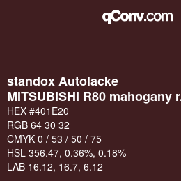 Código de color: standox Autolacke - MITSUBISHI R80 mahogany red | qconv.com