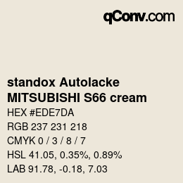カラーコード: standox Autolacke - MITSUBISHI S66 cream | qconv.com