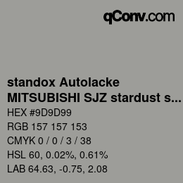 Color code: standox Autolacke - MITSUBISHI SJZ stardust silver | qconv.com