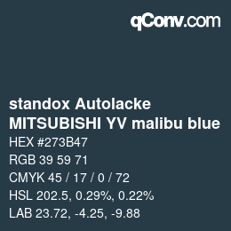 カラーコード: standox Autolacke - MITSUBISHI YV malibu blue | qconv.com