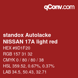 Color code: standox Autolacke - NISSAN 17A light red | qconv.com