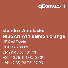Código de color: standox Autolacke - NISSAN A11 salmon orange | qconv.com