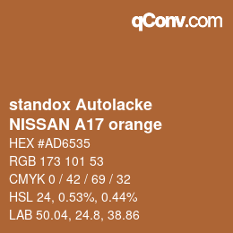 Color code: standox Autolacke - NISSAN A17 orange | qconv.com