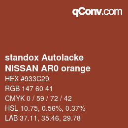 Color code: standox Autolacke - NISSAN AR0 orange | qconv.com