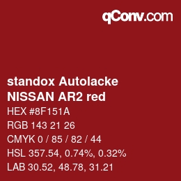 Farbcode: standox Autolacke - NISSAN AR2 red | qconv.com