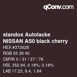 カラーコード: standox Autolacke - NISSAN AS0 black cherry | qconv.com