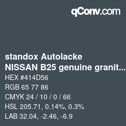 Código de color: standox Autolacke - NISSAN B25 genuine granite OEM2005 | qconv.com