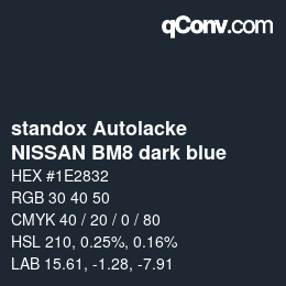 Color code: standox Autolacke - NISSAN BM8 dark blue | qconv.com