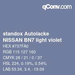 Código de color: standox Autolacke - NISSAN BN7 light violet | qconv.com