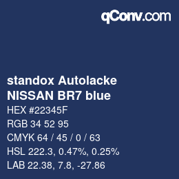 Color code: standox Autolacke - NISSAN BR7 blue | qconv.com