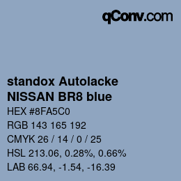 カラーコード: standox Autolacke - NISSAN BR8 blue | qconv.com