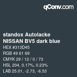 Color code: standox Autolacke - NISSAN BV5 dark blue | qconv.com