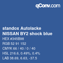 Farbcode: standox Autolacke - NISSAN BY2 shock blue | qconv.com