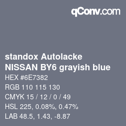 Color code: standox Autolacke - NISSAN BY6 grayish blue | qconv.com