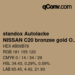 Color code: standox Autolacke - NISSAN C20 bronzee gold OEM2005 | qconv.com
