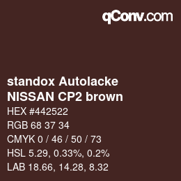 Color code: standox Autolacke - NISSAN CP2 brown | qconv.com