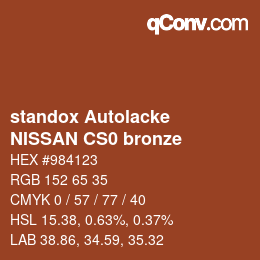 Código de color: standox Autolacke - NISSAN CS0 bronze | qconv.com