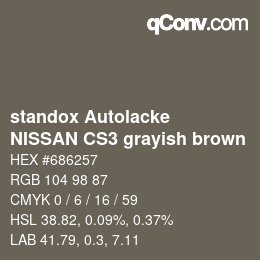 Código de color: standox Autolacke - NISSAN CS3 grayish brown | qconv.com