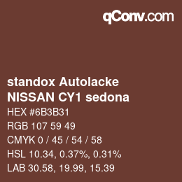 Color code: standox Autolacke - NISSAN CY1 sedona | qconv.com