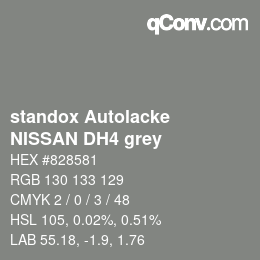 Color code: standox Autolacke - NISSAN DH4 grey | qconv.com