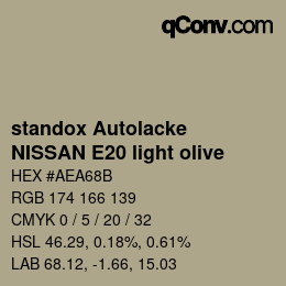 Farbcode: standox Autolacke - NISSAN E20 light olive | qconv.com