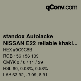 Color code: standox Autolacke - NISSAN E22 reliable khaki OEM2005 | qconv.com