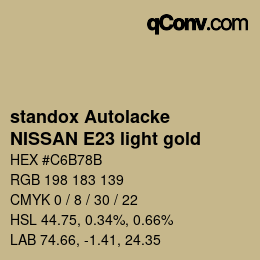 Color code: standox Autolacke - NISSAN E23 light gold | qconv.com