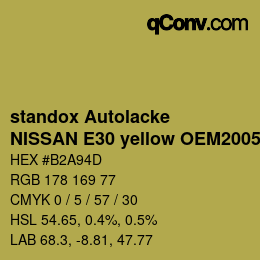 Código de color: standox Autolacke - NISSAN E30 yellow OEM2005 | qconv.com