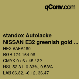 Código de color: standox Autolacke - NISSAN E32 greenish gold OEM2005 | qconv.com