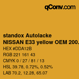Code couleur: standox Autolacke - NISSAN E33 yellow OEM 2006 | qconv.com