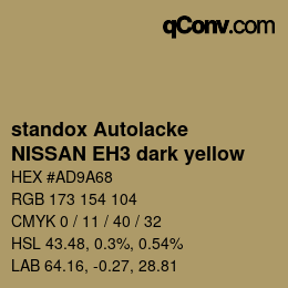 Farbcode: standox Autolacke - NISSAN EH3 dark yellow | qconv.com