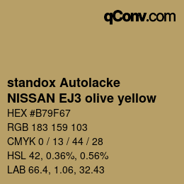 Color code: standox Autolacke - NISSAN EJ3 olive yellow | qconv.com