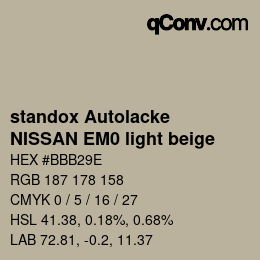 カラーコード: standox Autolacke - NISSAN EM0 light beige | qconv.com