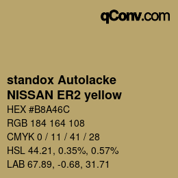 Color code: standox Autolacke - NISSAN ER2 yellow | qconv.com