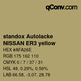 Código de color: standox Autolacke - NISSAN ER3 yellow | qconv.com