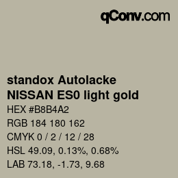Color code: standox Autolacke - NISSAN ES0 light gold | qconv.com