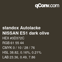 Color code: standox Autolacke - NISSAN ES1 dark olive | qconv.com