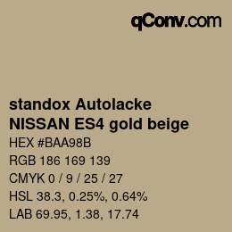 カラーコード: standox Autolacke - NISSAN ES4 gold beige | qconv.com