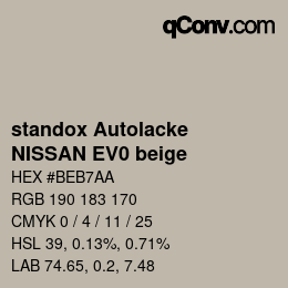 Farbcode: standox Autolacke - NISSAN EV0 beige | qconv.com