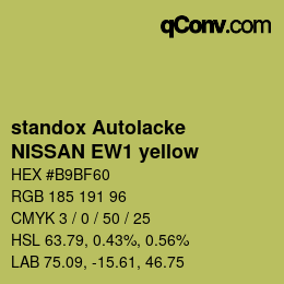 Color code: standox Autolacke - NISSAN EW1 yellow | qconv.com