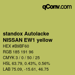 Código de color: standox Autolacke - NISSAN EW1 yellow | qconv.com