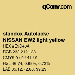 Color code: standox Autolacke - NISSAN EW2 light yellow | qconv.com