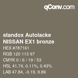 Color code: standox Autolacke - NISSAN EX1 bronze | qconv.com