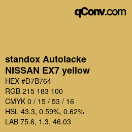 Color code: standox Autolacke - NISSAN EX7 yellow | qconv.com