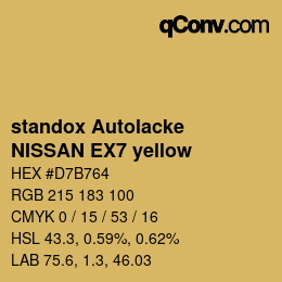 カラーコード: standox Autolacke - NISSAN EX7 yellow | qconv.com